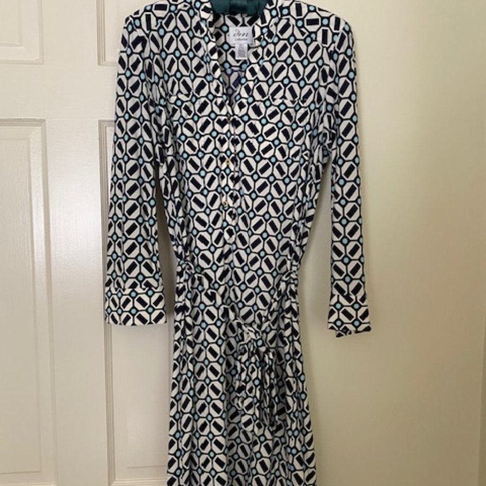 Navy/Light Blue/White Shirt Dress